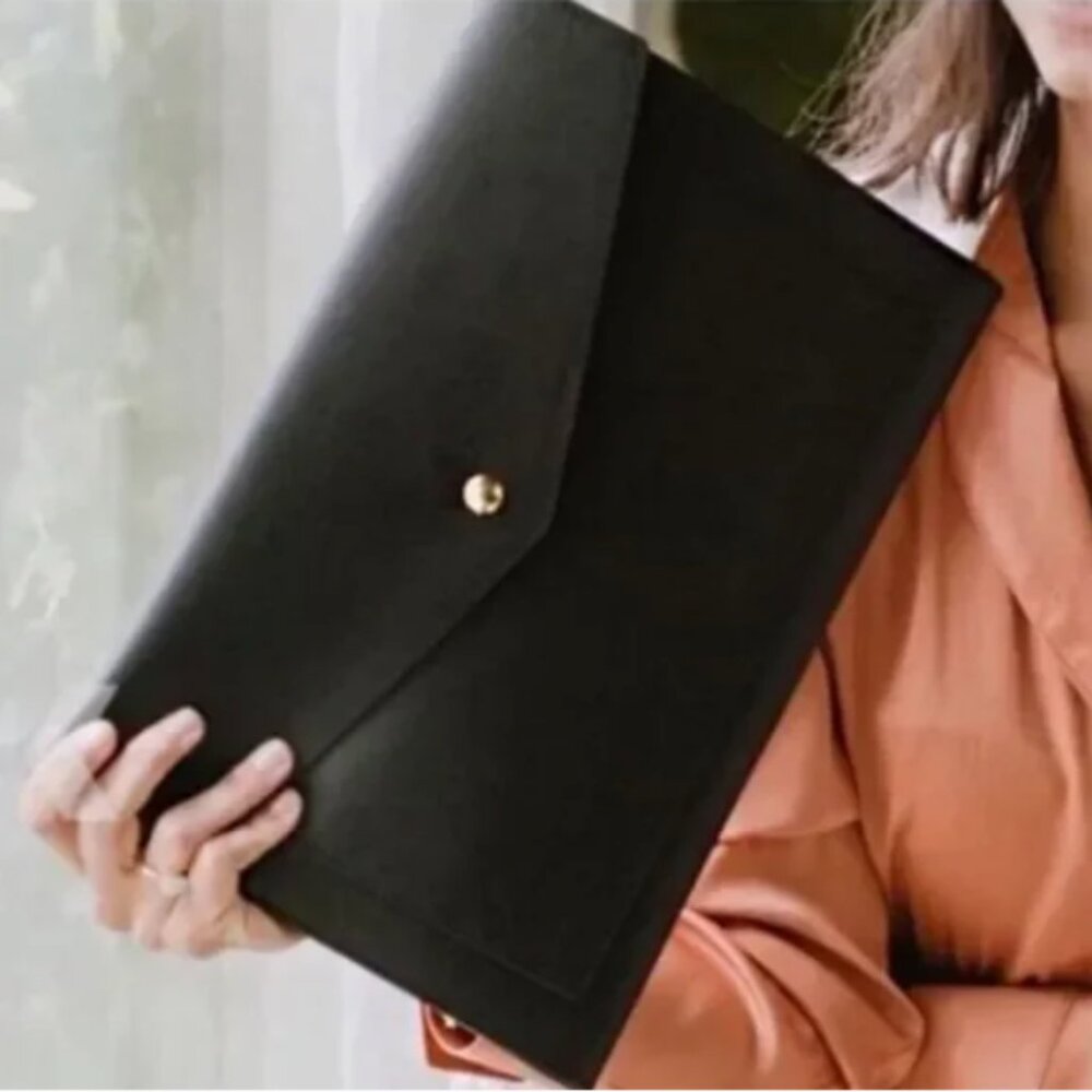 Megan Portfolio Clutch in black by Glass Ladder & Co | NWOT | OS